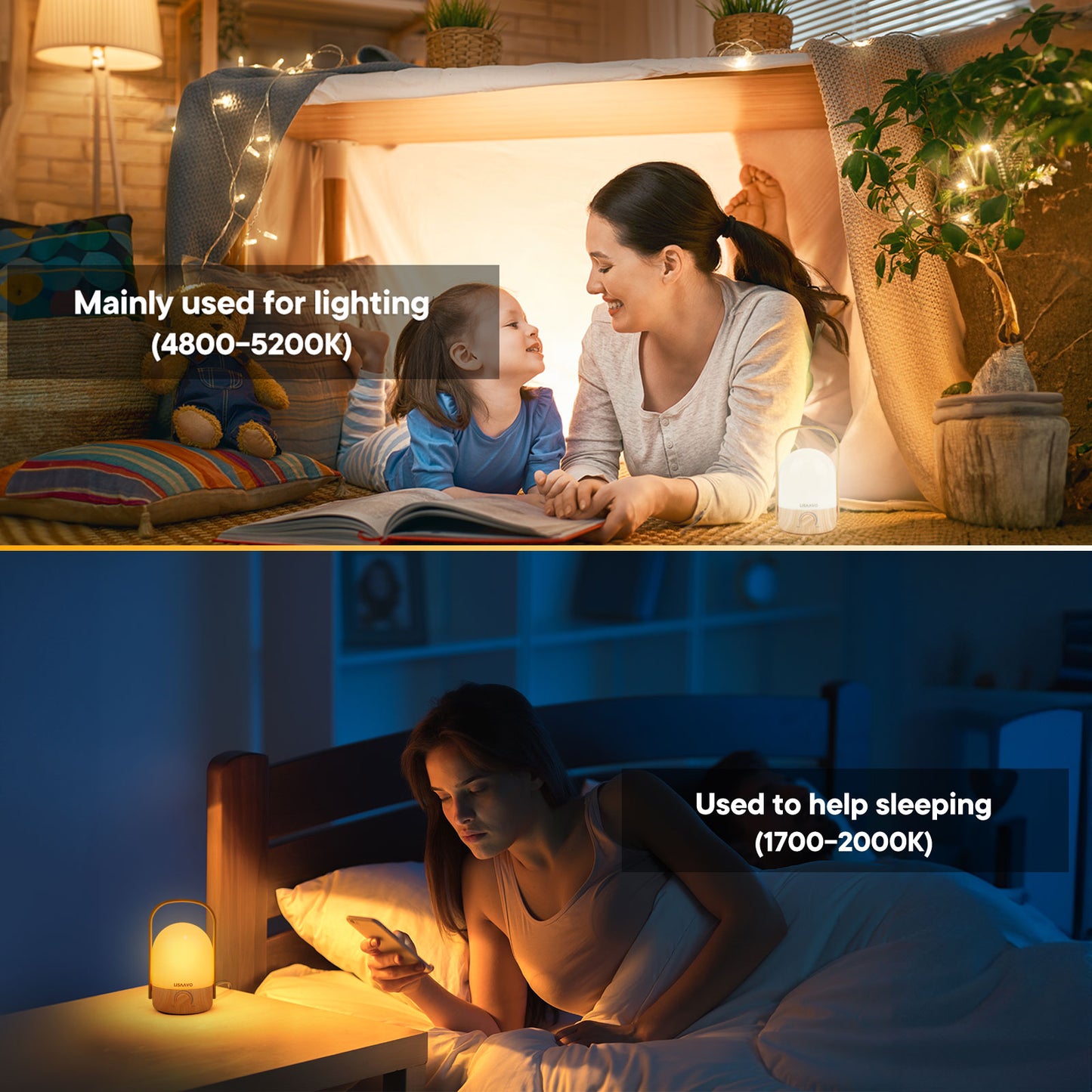 便攜式充電雙色驅蚊木纹露營燈