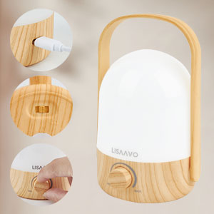 便攜式充電雙色驅蚊木纹露營燈