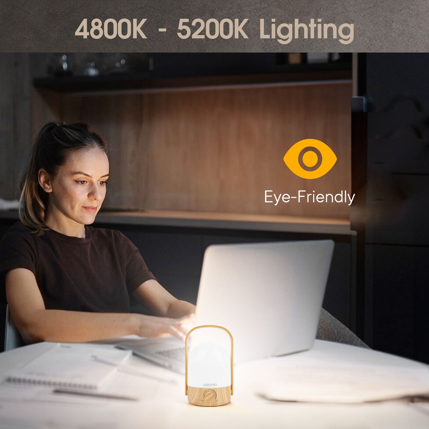 便攜式充電雙色驅蚊木纹露營燈