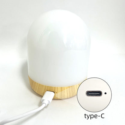 觸控便攜式充電木紋夜燈